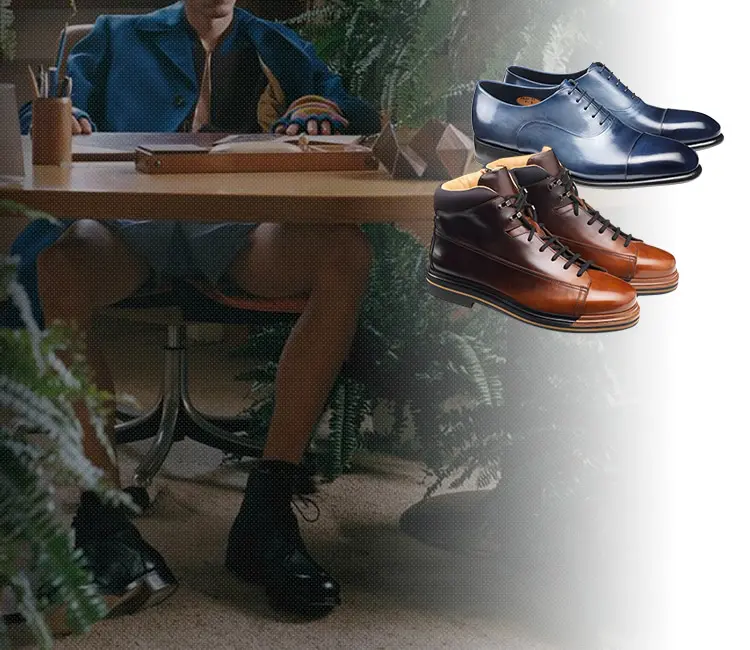Santoni /サントー二 ダブルモンク ショートブーツ （ダブルモンク 