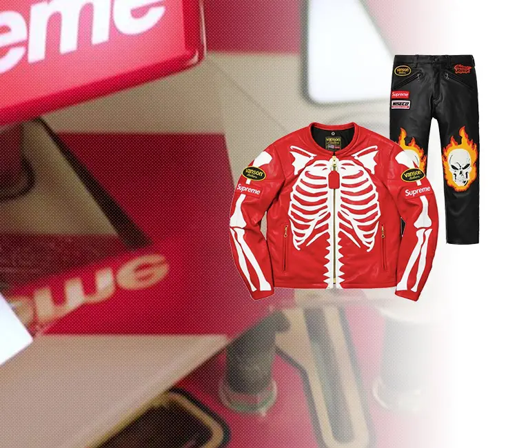 Supreme Vanson シュプリーム 息苦しい バンソン レザーグローブ 赤 S