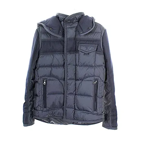 MONCLER(モンクレール) RYAN ウール切替フーデッドダウンジャケット