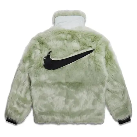 NIKE(ナイキ)×AMBUSH(アンブッシュ)18AW Reversible Faux Fur Coat バックロゴリバーシブルフェイクファーコート GREEN