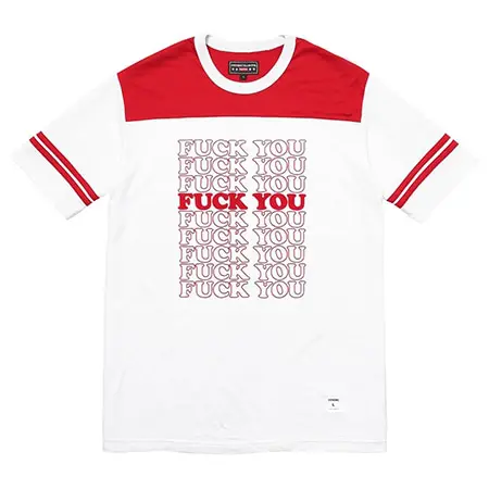 Supreme(シュプリーム)×HYSTERIC GLAMOUR(ヒステリックグラマー)17AW Fuck You Football Tee  フットボールTシャツ WHITE