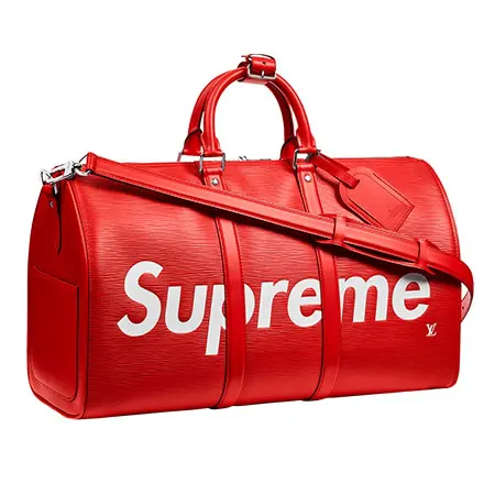 Supreme(シュプリーム)×Louis Vuitton(ルイヴィトン)17-18AW キーポル バンドリエール 45 エピレザーボストンバッグ レッド