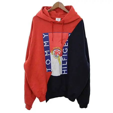 VETEMENTS(ヴェトモン)×TOMMY HILFIGER(トミーヒルフィガー)18SS 香港限定 再構築プリントプルオーバーパーカー