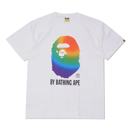 A BATHING APE(アベイシングエイプ) 2019SS RAINBOW BY BATHING TEE WHITE