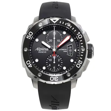 ALPINA(アルピナ) Seastrong Diver 300 Chronograph Black Dial Rubber