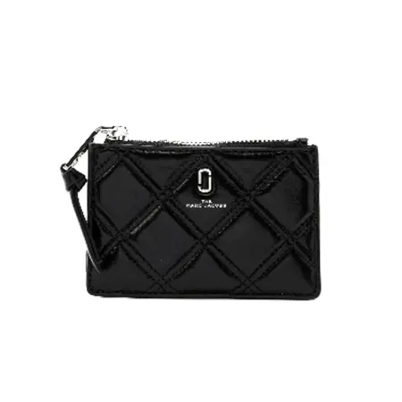 MARC JACOBS(マークジェイコブス) The Quilted Softshot Top Zip Multi Wallet  BLACK