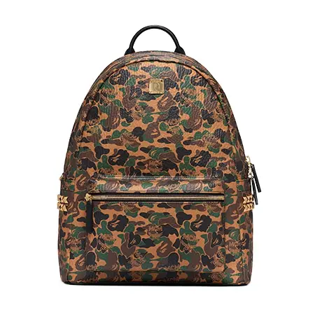 A BATHING APE(アベイシングエイプ) ×MCM(エムシーエム) 19AW スターク バックパック カモフラージュ ヴィセトス