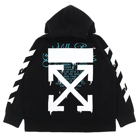 OFF-WHITE(オフホワイト)DRIPPING ARROWS INCOMP HOODIE / BLK WHT