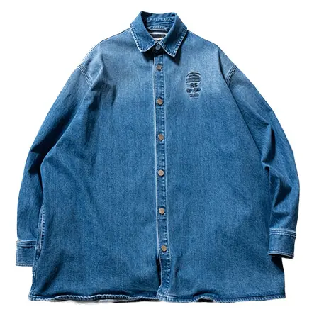 RAF SIMONS(ラフシモンズ)Big fit denim shirt embroidery Indigo