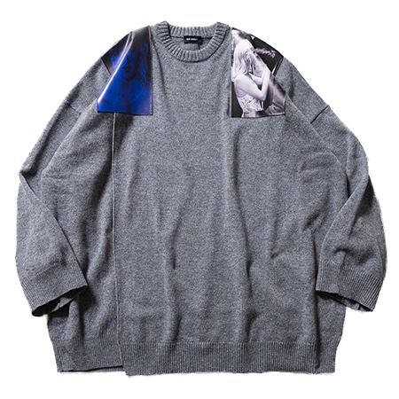 RAF SIMONS(ラフシモンズ)Oversized sweater with printed shoulder