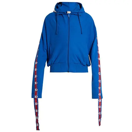 VETEMENTS(ヴェトモン)×Champion(チャンピオン)テープデザイン変形プルオーバーパーカー