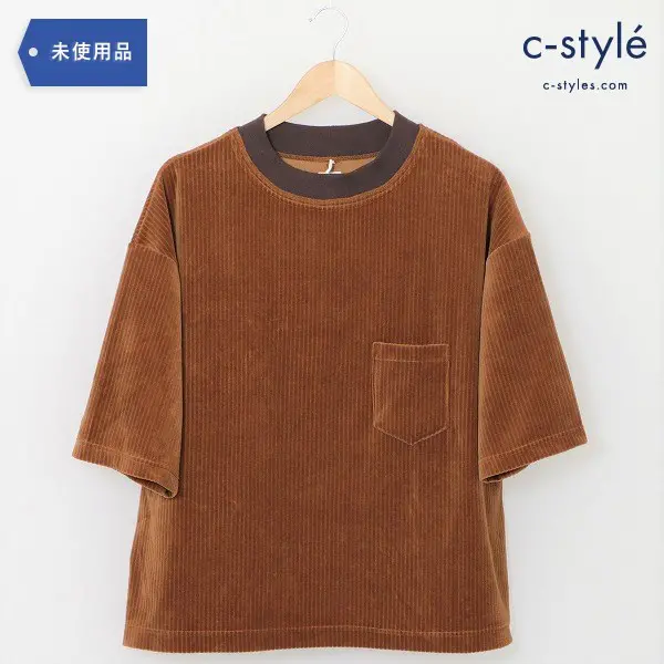 Sasquatchfabrix. KIT CORDUROY POCKET H/S T-SHIRT 18AW-CST-002 BROWNM タグ付き トップス