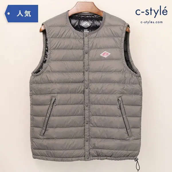 DANTON(ダントン)INNER DOWN VEST インナー ダウン ベスト ナイロン 丸首 グレー 40 メンズ M