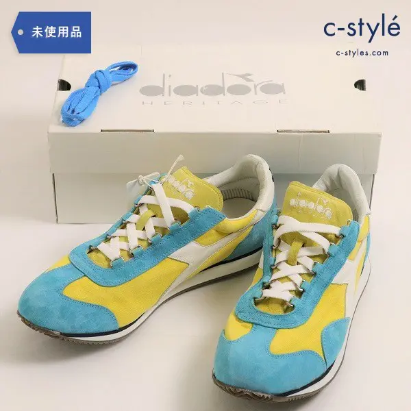 diadora HERITAGE (ディアドラヘリテージ) equipe stone wash 12 イエロー×ブルー 28.5cm