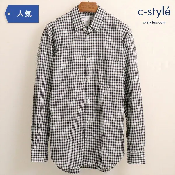 COMME des GARCONS SHIRTコムデギャルソンシャツ ギンガム チェック シャツ S 黒 CDGS2GG