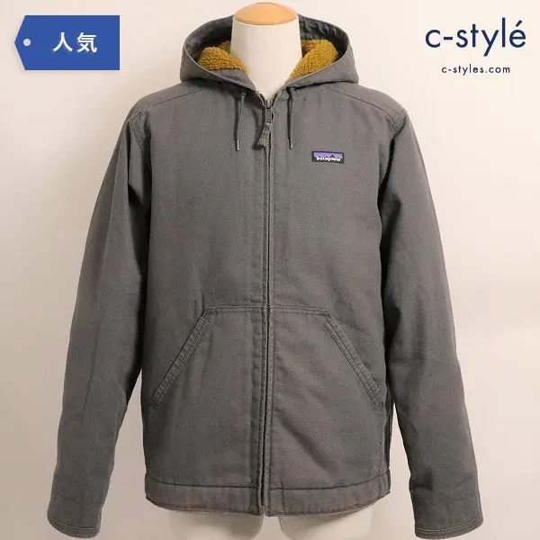 patagonia パタゴニア ラインド キャンバス フーディ M コットン パーカー 裏ボア Forge Grey