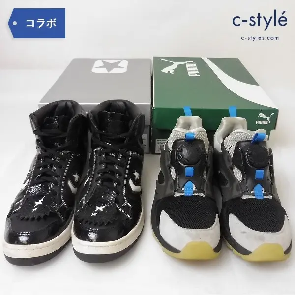 WHIZ LIMITED x mita sneakers 2足 PUMA DISC SWIFT TECH WM 28/CONVERSE WEAPON HI MS WL 27.5