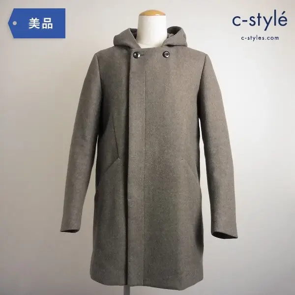 ATTACHMENT アタッチメント ダブルサージ メルトン フーデッド ロングコート size2