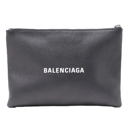 BALENCIAGA(バレンシアガ) ロゴ レザー クラッチバッグ