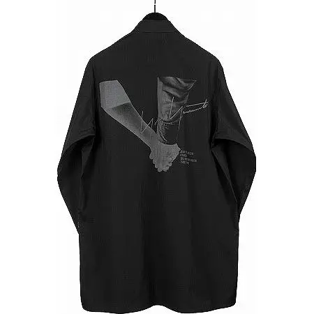 BLACK Scandal Yohji Yamamoto(ブラックスキャンダル ヨウジヤマモト) 手繋ぎプリント ブロードスタッフシャツ