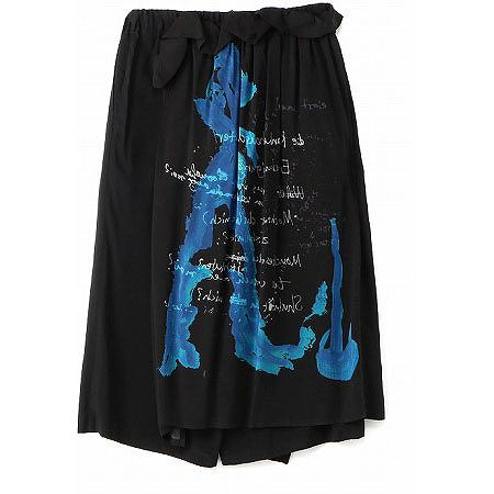 BLACK Scandal Yohji Yamamoto(ブラックスキャンダル ヨウジヤマモト) メッセージプリントギャザースカートパンツ