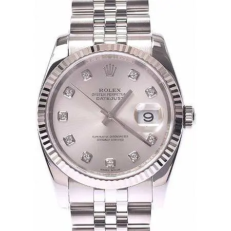 ROLEX(ロレックス) デイトジャスト 116234G 10Pダイヤ シルバー メンズ