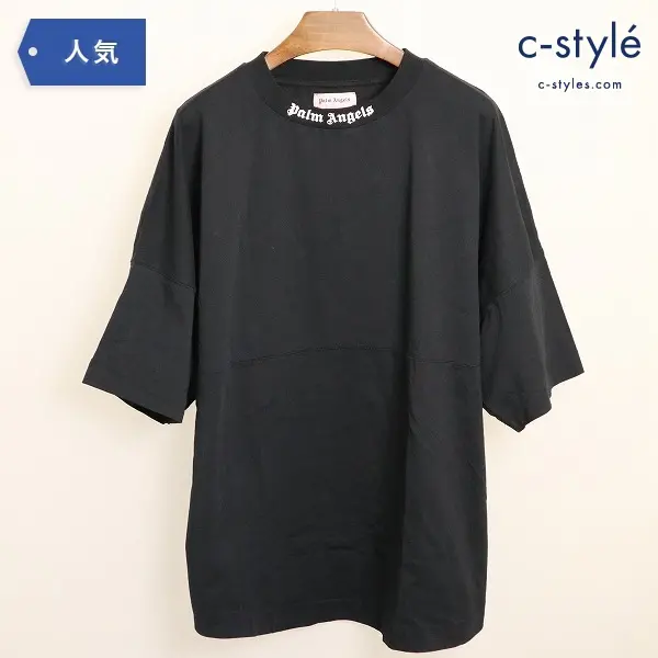 Palm Angels パームエンジェルス LOGO OVER TEE 黒 S オーバーサイズ ラウンドカット