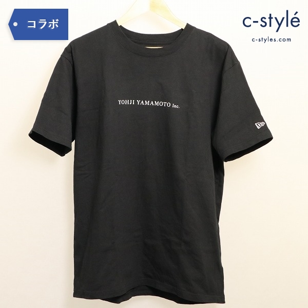 Yohji Yamamoto x NEW ERA ヨウジヤマモト x ニューエラ 半袖Tシャツ BLACK ロゴ プリント XXL