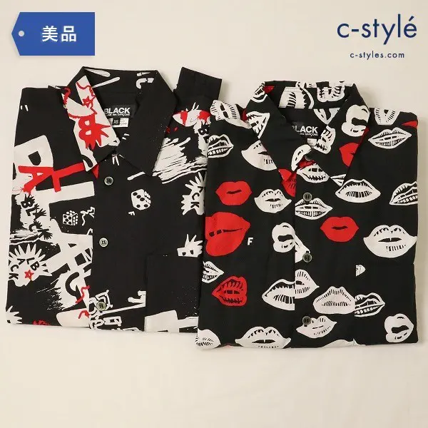 BLACK COMME des GARCON ブラックコムデギャルソン 長袖シャツ XSサイズ 総柄 2点