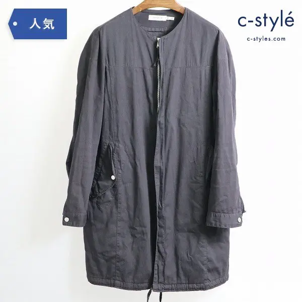 nonnative ノンネイティブ TROOPER COAT 13AW ノーカラー ミリタリーコート size1 薄手 後染め