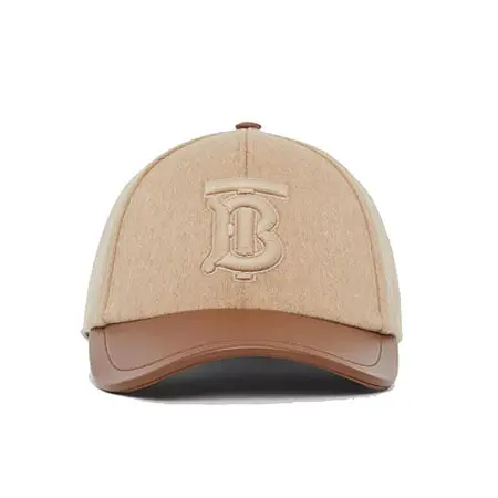 BURBERRY(バーバリー) Monogram Motif Cashmere and Leather Baseball Cap