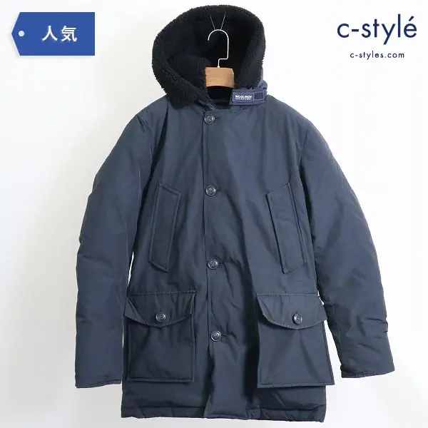 Woolrich ウールリッチ ダウンジャケット ムートン フード ボア ネイビー Sサイズ コート