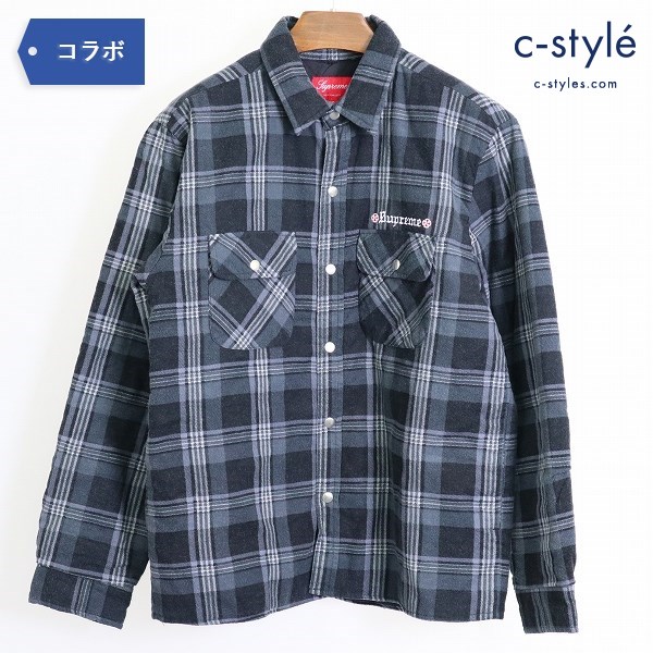 Supreme x Independent Truck Company 17AW Quilted Flannel Shrt チェック柄 シャツ 中綿 S