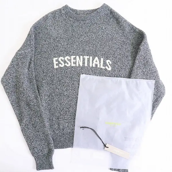 Fear of God ESSENTIALS エッセンシャルズ KNIT SWEATER ニット セーター Grey Melange M