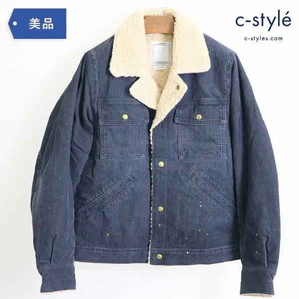 Visvim ビズビム CARAVAN JKT INDIGO size1 コーデュロイ ボア ジャケット ペイント加工