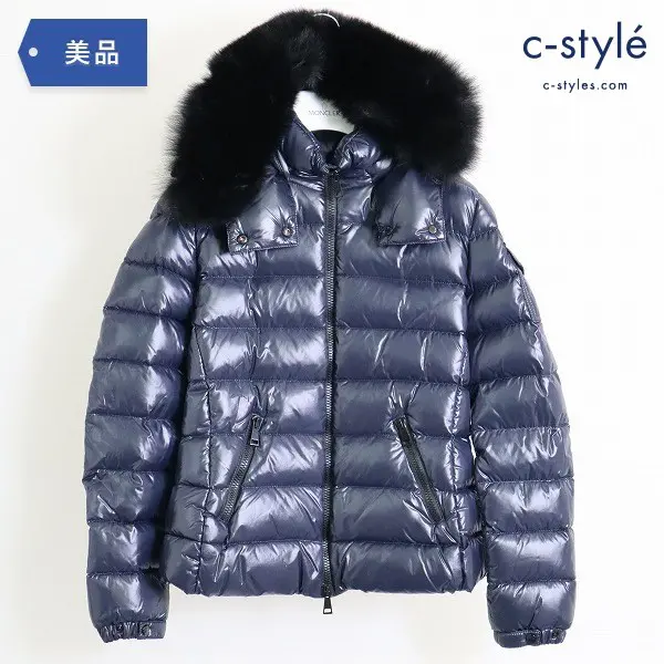 MONCLER BADYFUR GIUBBOTTO ダウンジャケット size0 フォックス ファー ネイビー レディース