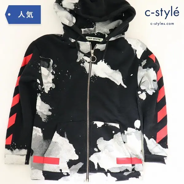 OFF-WHITE オフホワイト LIQUID SPOTS HOODIE sizeXS バック バイアス スウェット パーカー