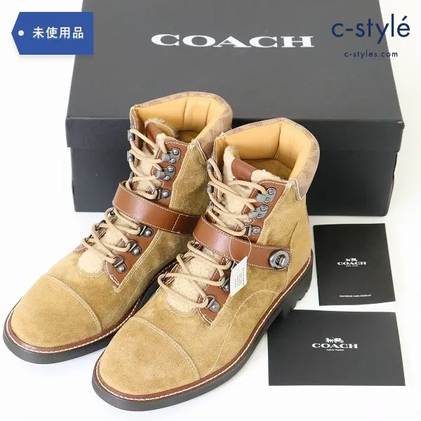 COACH コーチ SIG HIKER BOOTS ハイカー ブーツ 10D シグネチャー スウェード ボア