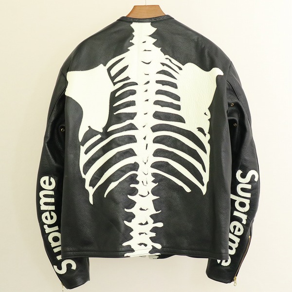 Supreme シュプリーム x Vanson バンソン 17AW Leather Bones Jacket L