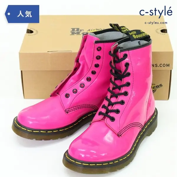 Dr.Martens ドクターマーチン 1460 W 8ホール ブーツ UK7 パテント レザー アシッドピンク レディース