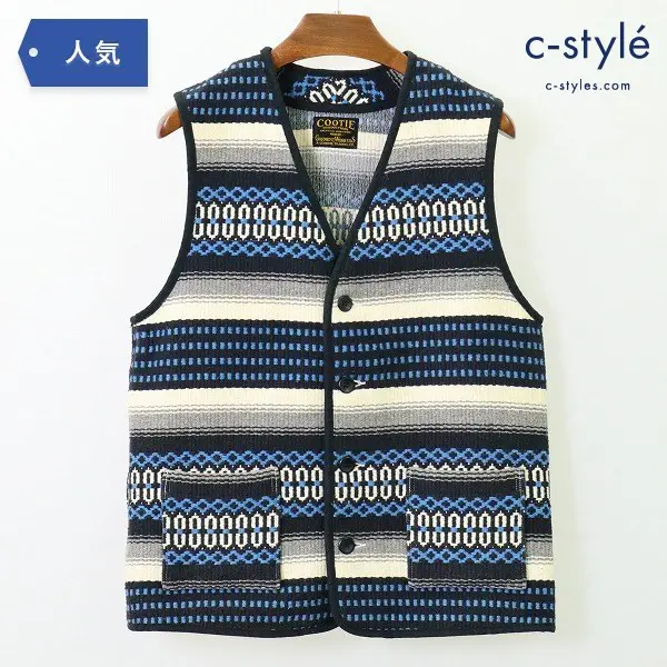 COTTIE クーティー 18AW Baja vest バハ ベスト M メキシカン マルチカラー アクリル コットン