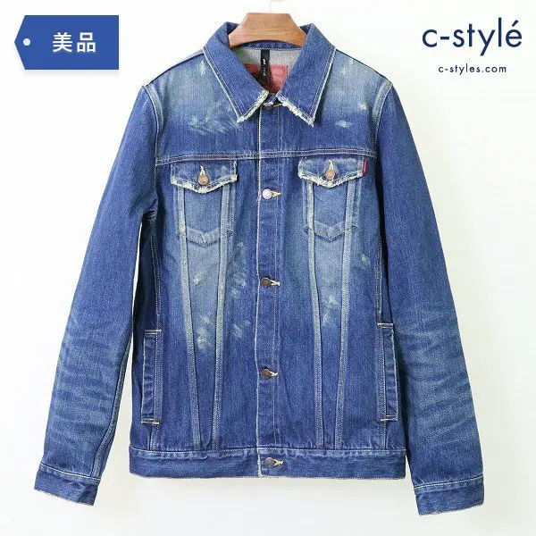 glamb グラム ダメージ デニム ジャケット size4 ヴィンテージ加工 インディゴ ブルー 日本製