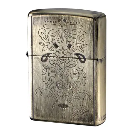 ZIPPO(ジッポー)真鍮 光宗薫デザイン「ikimono」真鍮メッキユーズド仕上げ シリアルナンバー入り受注限定品