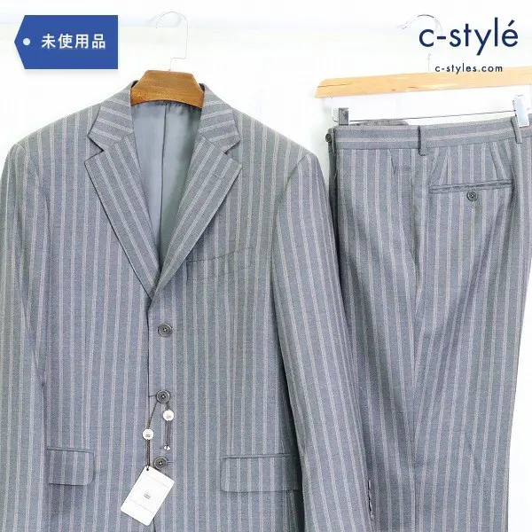 COLOMBO コロンボ ウール100％ シングル セットアップ size48 タックパンツ ストライプ 180’s