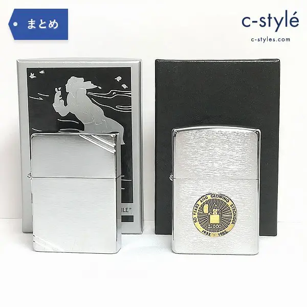 ZIPPO 50 YEARS AND GLOWING STRONGER 1932-1982 1935 REPLICA ダイアゴナルライン レプリカ