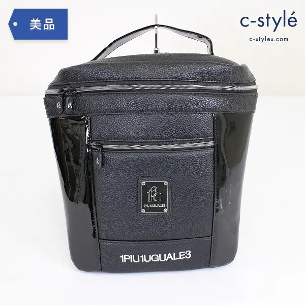 1PIU1UGUALE3 GOLF ウノピゥウノウグァーレトレ ゴルフ シューズバッグ ロゴ刺繍 ブラック 鞄