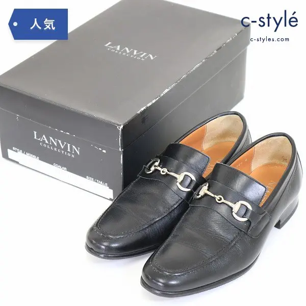 LANVIN Collection ランバン コレクション 革靴 サイズ6 24.5cm～25ｃｍ ビブラム レザー 黒