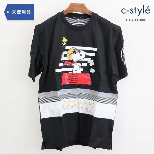 CASTELBAJAC カステルバジャック スヌーピー 半袖シャツ Tシャツ size48 ブラック