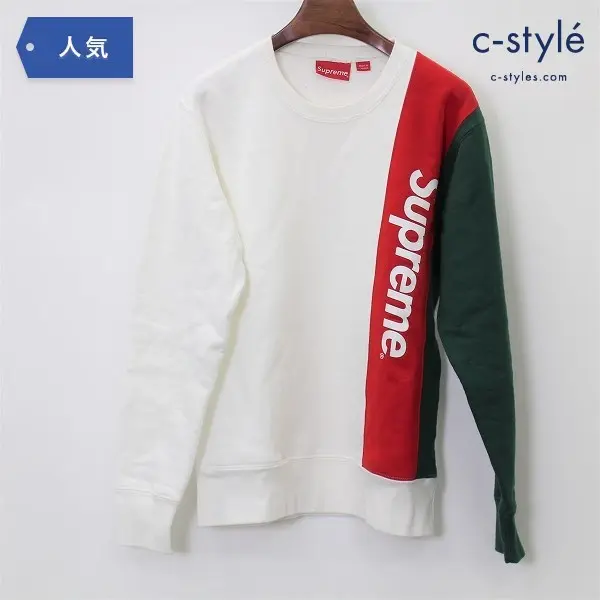 Supreme シュプリーム 16SS Panelled Crewneck スウェット S 長袖 トレーナー ホワイト