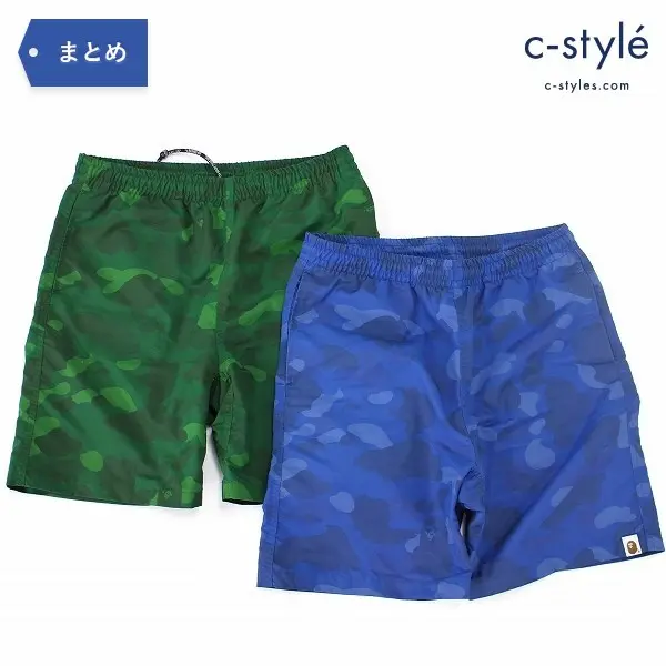 A BATHING APE アベイシングエイプ COLOR CAMO BEACH PANTS サイズ S 2点 ショート パンツ